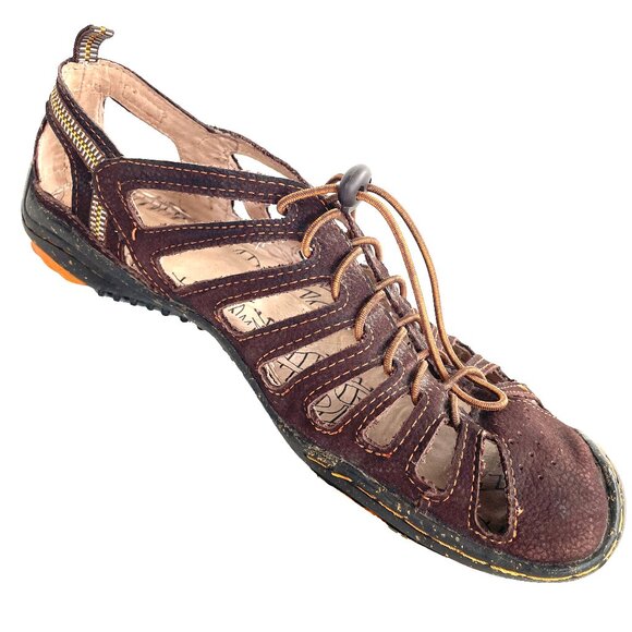 JBU JamBU 7.5 Scuba Adventure On Brown Barefoot Sandal Bungee Caged Sport Shoes - Picture 5 of 11